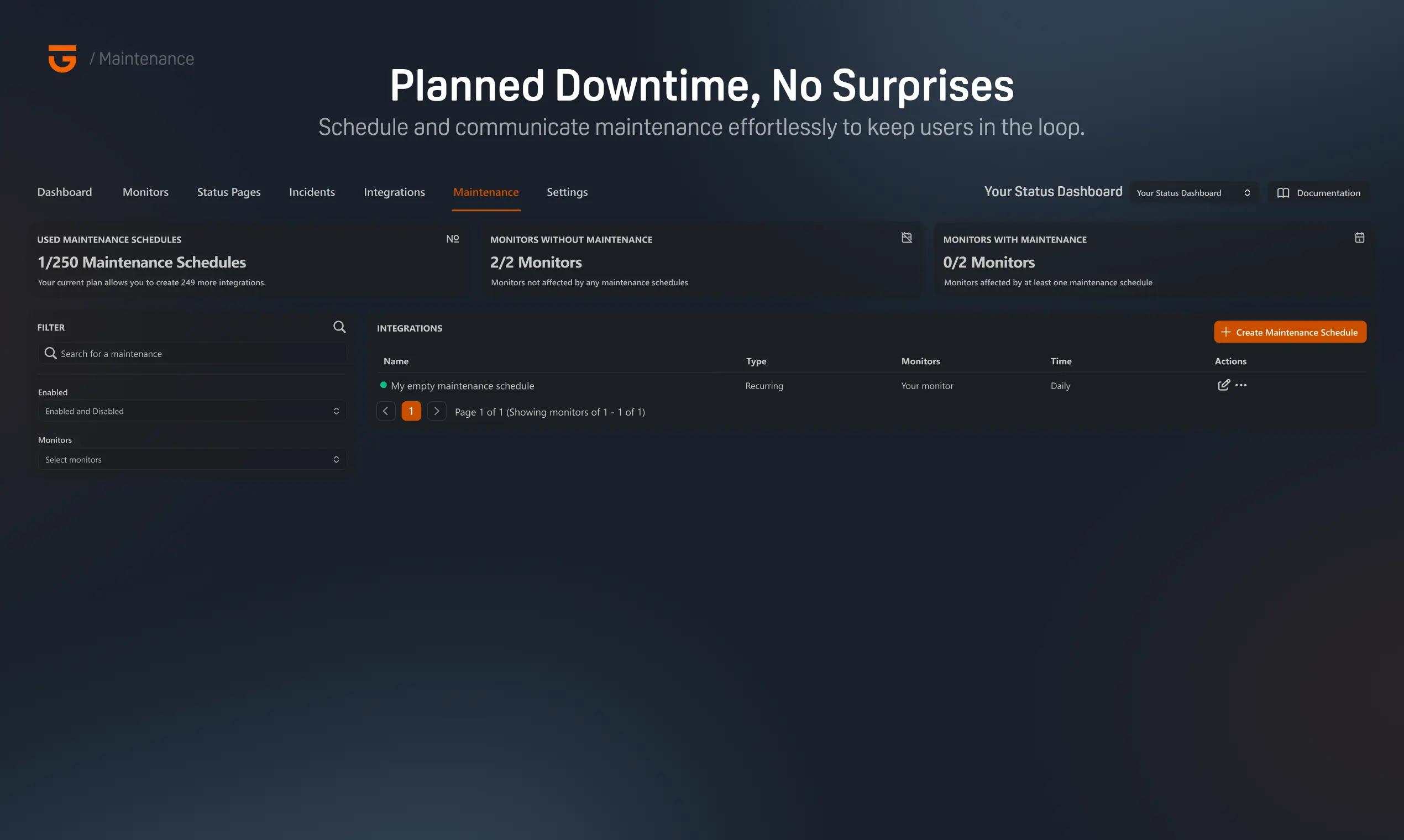 Status Maintenance